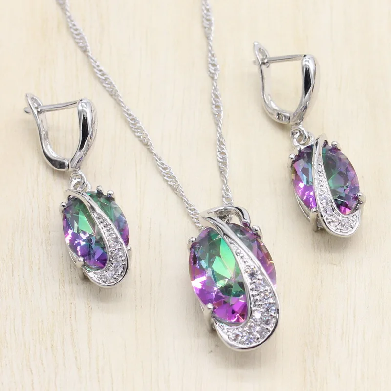 Women 925 Sterling Silver Cubic Zirconia Jewelry Sets Multicolor Green Blue Earrings/Pendant/Necklace J
Women 925 Sterling Silver Cubic Zirconia Jewelry Sets Multicolor Green Blue Earrings/Pendant/Necklace J