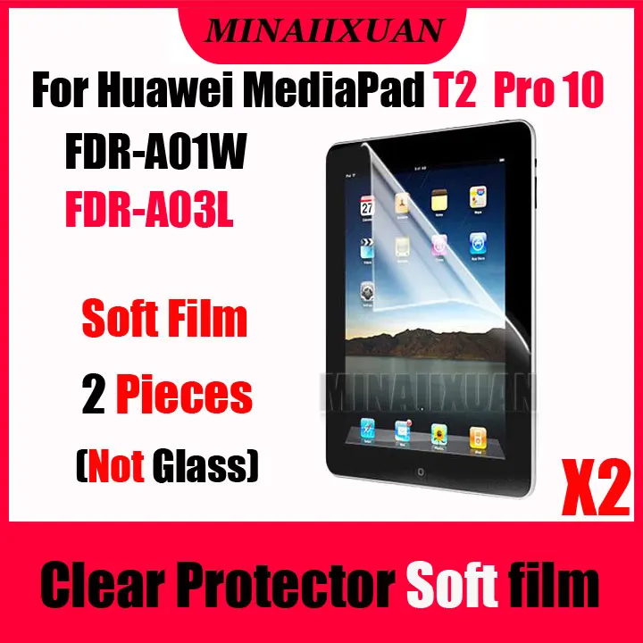 2Pcs Clear Screen Protective Soft Film (NOT Glass) For Huawei MediaPad T2 Pro 10 FDR-A01W FDR-A03L 10.1 inch Tablet
2Pcs Clear Screen Protective Soft Film (NOT Glass) For Huawei MediaPad T2 Pro 10 FDR-A01W FDR-A03L 10.1 inch Tablet