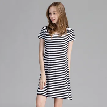 Female Nightgown Nightie With Bra Summer Sexy Modal Nightdress Striped Sleepwear Nightshirt Mini Sleep Shirt Casual Home Dress
Female Nightgown Nightie With Bra Summer Sexy Modal Nightdress Striped Sleepwear Nightshirt Mini Sleep Shirt Casual Home Dress