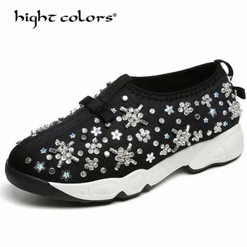 Size 34-40 Shoes Female Summer Handmade Mesh Shoes Embroidery Women Casual Flats Sequin Heavy-bottomed Shoes For Women 
Size 34-40 Shoes Female Summer Handmade Mesh Shoes Embroidery Women Casual Flats Sequin Heavy-bottomed Shoes For Women