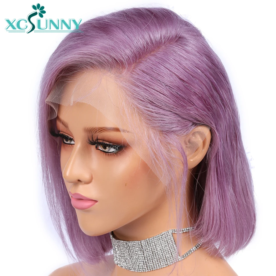 13X6 Lace Front Human Hair Wigs Purple Color Short Bob Cut Style Brazilian Remy Hair Lace Frontal Wig For Hot Summer xcsunny
13X6 Lace Front Human Hair Wigs Purple Color Short Bob Cut Style Brazilian Remy Hair Lace Frontal Wig For Hot Summer xcsunny