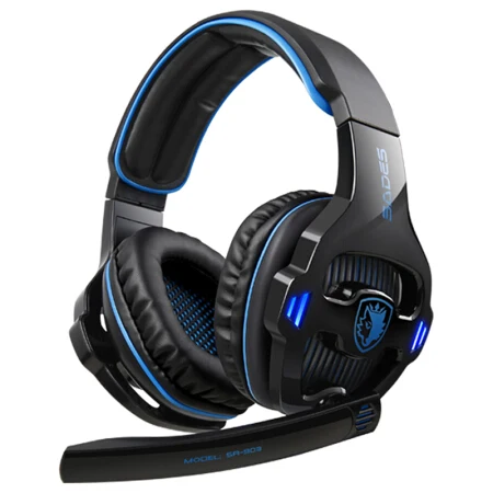 SADES SA 903 Игровые наушники 7 1 Наушники с USB для ПК Deep Bass светодиодный светодиодным