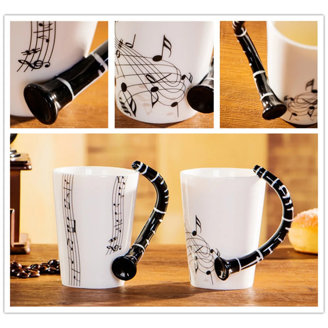 Creative novelty Small black tube handle ceramic cup coffee milk tea cup personality mug unique musical instrument gift cup
Creative novelty Small black tube handle ceramic cup coffee milk tea cup personality mug unique musical instrument gift cup