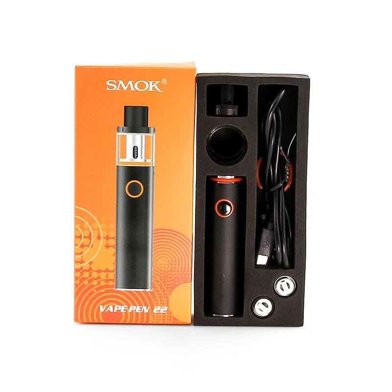 100% Original SMOK Vape Pen 22 Kit 1650mah E cigarette with Vape Pen 0.3ohm Coil Resistance VS Stick V8 Ijust Starter Vaporizer