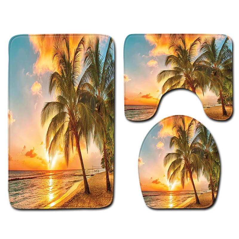 Tropical 3D Scenery 3pcs Bath Mats Bathroom Toilet Shower Room Rug Carpet Memory Foam Flannel Coconut Tree Bathroom Bath Mat Set
Tropical 3D Scenery 3pcs Bath Mats Bathroom Toilet Shower Room Rug Carpet Memory Foam Flannel Coconut Tree Bathroom Bath Mat Set