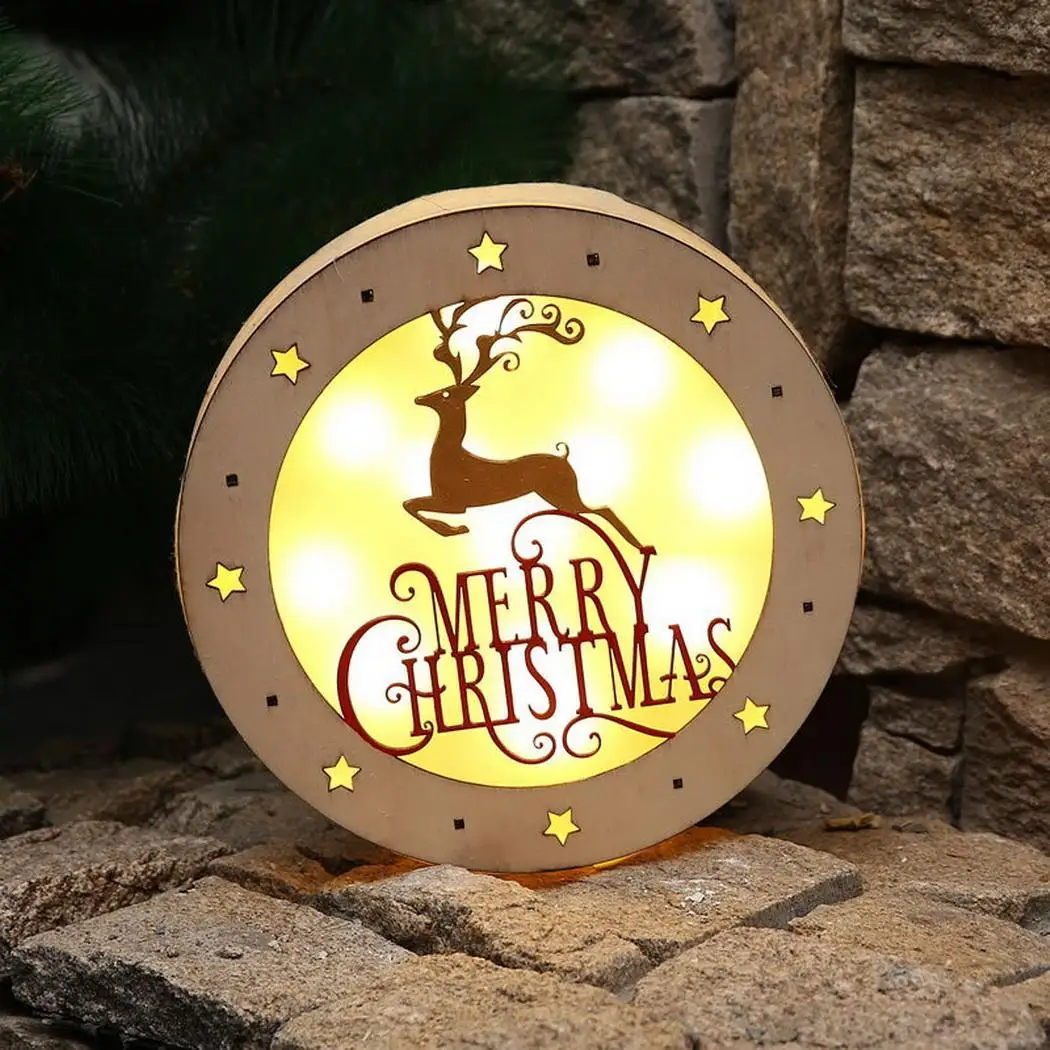Christmas Decoration Round Wooden Elk Luminous Christmas, Home, Window Showcase Hanging LED Ornament Fashion 
Christmas Decoration Round Wooden Elk Luminous Christmas, Home, Window Showcase Hanging LED Ornament Fashion