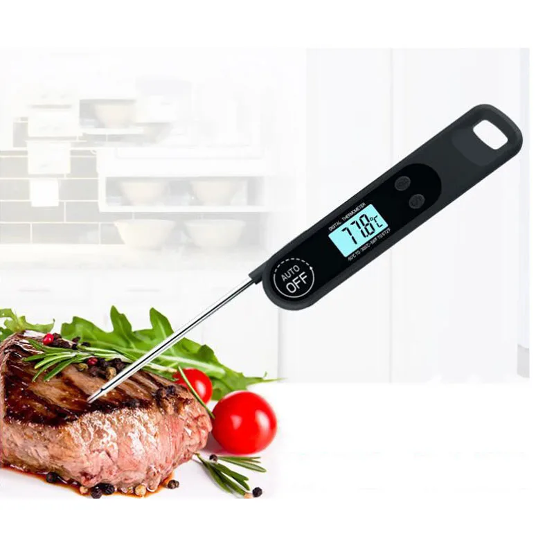 Foldable food thermometer program digital kitchen cooking barbecue meat liquid probe type | Инструменты