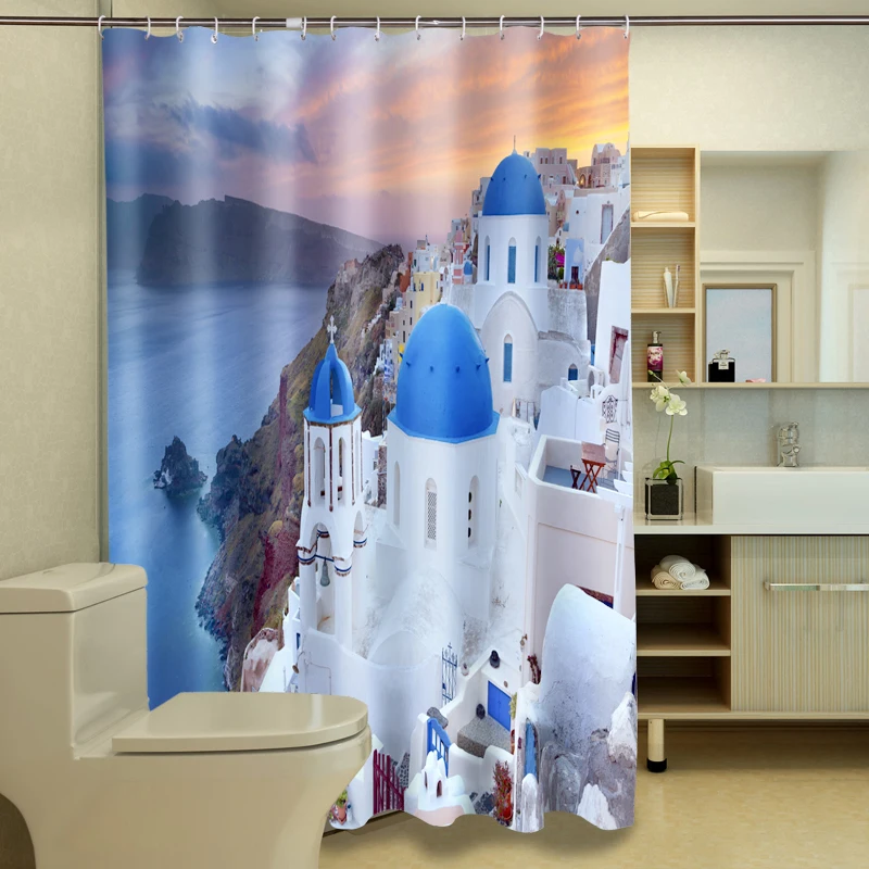 3d Shower Curtains Mediterranean Sea View Castle Pattern Bathroom Curtain Waterproof Thickened Bath Curtain Customizable
3d Shower Curtains Mediterranean Sea View Castle Pattern Bathroom Curtain Waterproof Thickened Bath Curtain Customizable