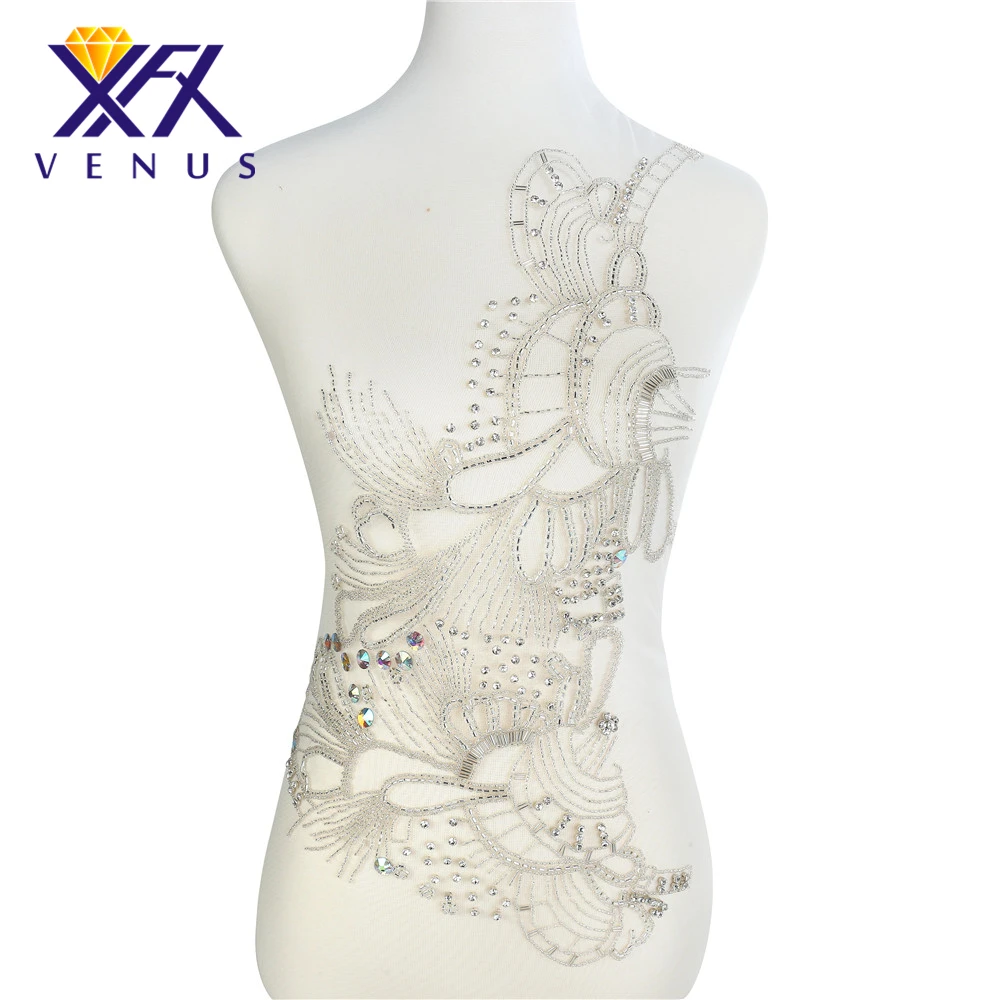 XINFANGXIU Handmade Elegant Rhinestone applique large size beads applique patches crystal patches large for dress decoration
XINFANGXIU Handmade Elegant Rhinestone applique large size beads applique patches crystal patches large for dress decoration