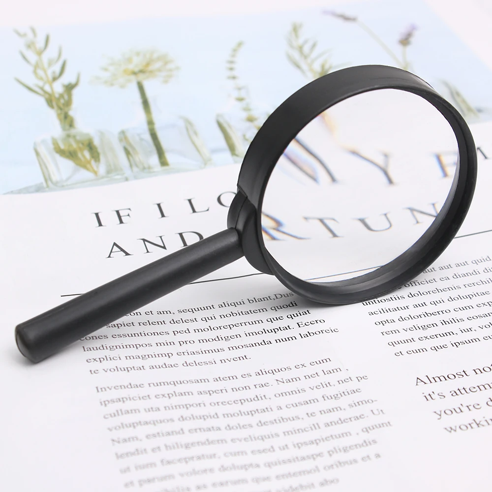 1Pcs Magnifier 60mm Hand Held 5X Magnifier Black Acrylic Reading Glass Lens For Stamps, Postcards,Inspecting parts Hand Tool
1Pcs Magnifier 60mm Hand Held 5X Magnifier Black Acrylic Reading Glass Lens For Stamps, Postcards,Inspecting parts Hand Tool
