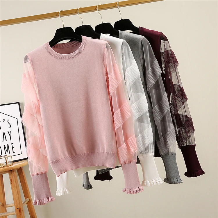 Amolapha Women Knit Mesh Patchwork Long Sleeve Sweater Pullovers Woman Casual Ruffles Knitted Sweaters Jumpers
Amolapha Women Knit Mesh Patchwork Long Sleeve Sweater Pullovers Woman Casual Ruffles Knitted Sweaters Jumpers