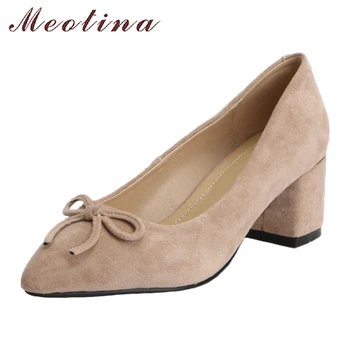 Meotina High Heels Women Shoes 2018 Bow-knot Pointed Toe Party Shoes Pumps Block High Heels Slip On Ladies Shoes Plus Size 43
Meotina High Heels Women Shoes 2018 Bow-knot Pointed Toe Party Shoes Pumps Block High Heels Slip On Ladies Shoes Plus Size 43