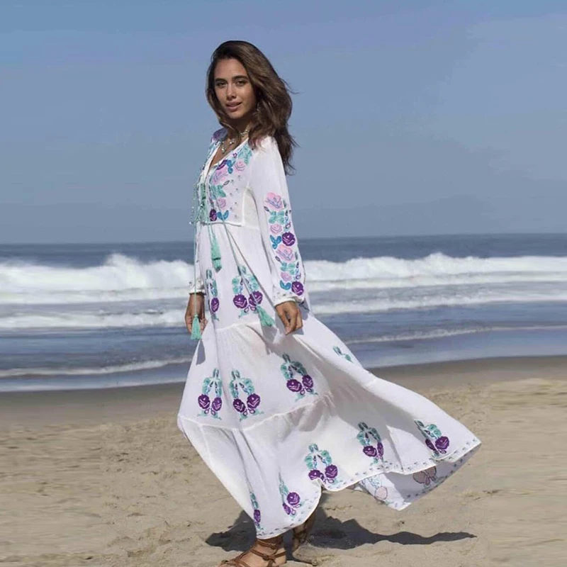 BOHOFREE 2019 New Arrivals Boho Fashion White Dresses Long Sleeve Floral Embroidery Vestidos Gypsy Style Maxi Hippie Beach Dress
BOHOFREE 2019 New Arrivals Boho Fashion White Dresses Long Sleeve Floral Embroidery Vestidos Gypsy Style Maxi Hippie Beach Dress