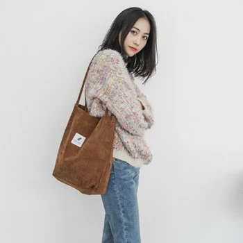 Women Corduroy Shoulder Bag Handbag Casual Canvas Handbag Luxury Tote Travel Bag Shopping Bags for Women 2019 A10405
Women Corduroy Shoulder Bag Handbag Casual Canvas Handbag Luxury Tote Travel Bag Shopping Bags for Women 2019 A10405