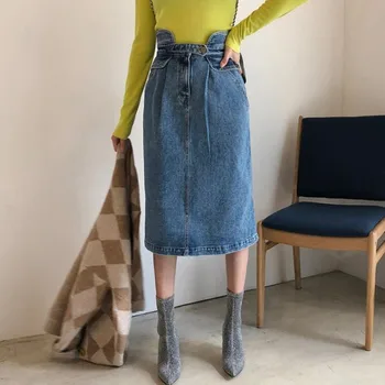 HziriP 2019 New Autumn Summer High Waist Jean Skirts Womens Loose Streetwear Denim Skirt Female Pockets Cowboy Skirts Femme
HziriP 2019 New Autumn Summer High Waist Jean Skirts Womens Loose Streetwear Denim Skirt Female Pockets Cowboy Skirts Femme