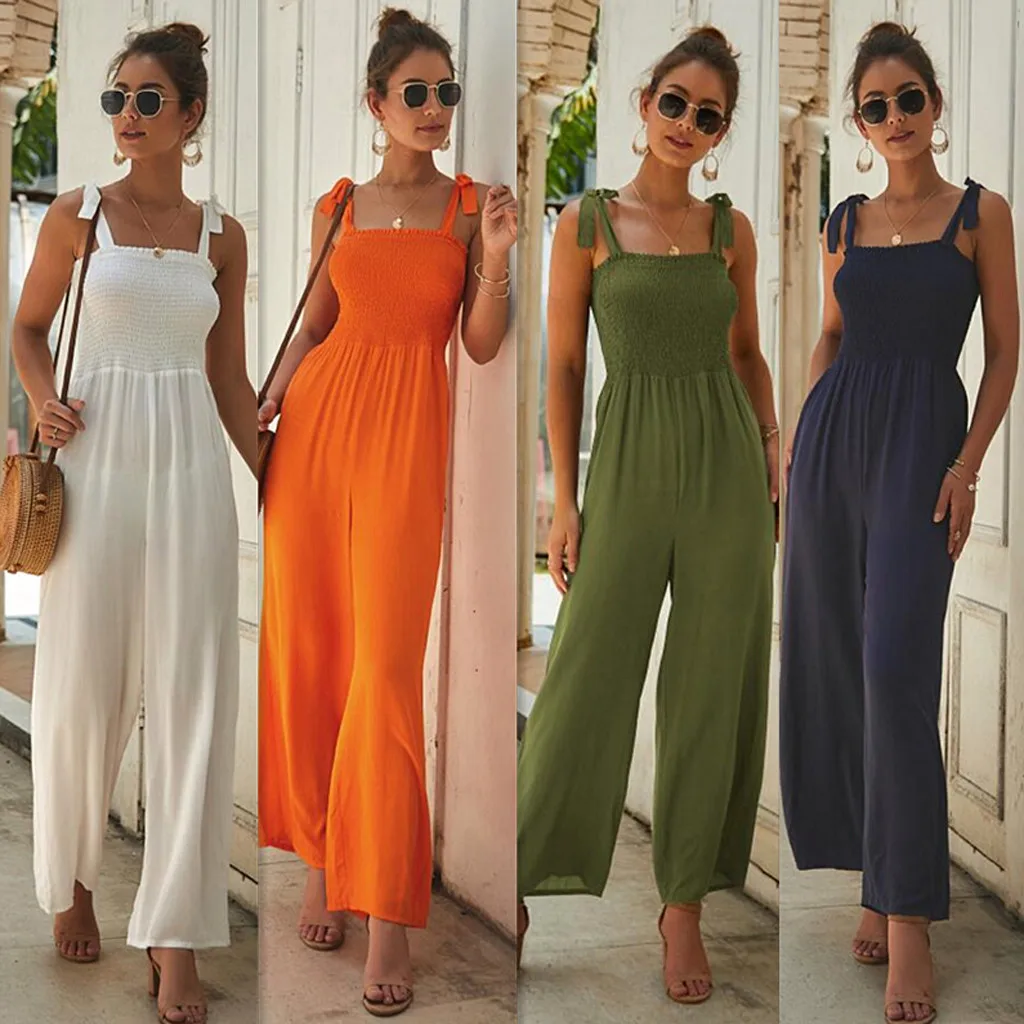 2019 overalls for women elegant Women Fashion Casual Solid Sleeveless Camisole Ladies Wide Leg Long Jumpsuit rompers bayan tulum
2019 overalls for women elegant Women Fashion Casual Solid Sleeveless Camisole Ladies Wide Leg Long Jumpsuit rompers bayan tulum