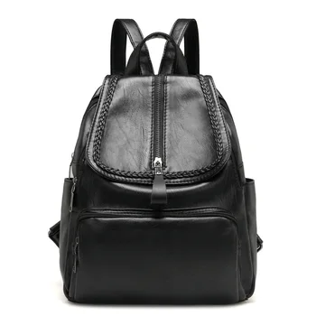 PU Soft Leather Backpack Women New Korean Fashion Bag Wild Casual Travel Small Backpacks Trend Designer Women Mochila Feminina
PU Soft Leather Backpack Women New Korean Fashion Bag Wild Casual Travel Small Backpacks Trend Designer Women Mochila Feminina