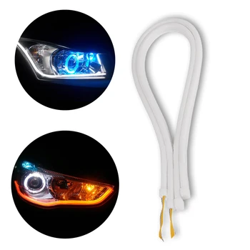 2X60CM Car Flexible Switchback Flowing LED Knight Rider Strip Light Headlight Sequential
2X60CM Car Flexible Switchback Flowing LED Knight Rider Strip Light Headlight Sequential