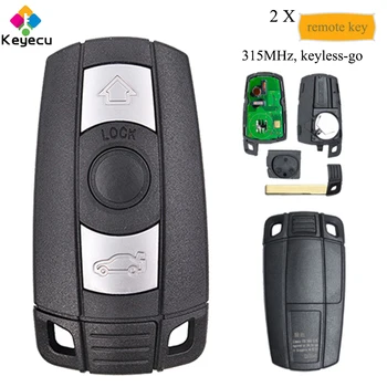 KEYECU Pair Keyless-Go Remote Control Car Key With 3 Button & 315MHz & PCF7952 Chip - FOB for BMW CAS3 3/ 5 Series X5 X6 2006-11
KEYECU Pair Keyless-Go Remote Control Car Key With 3 Button & 315MHz & PCF7952 Chip - FOB for BMW CAS3 3/ 5 Series X5 X6 2006-11