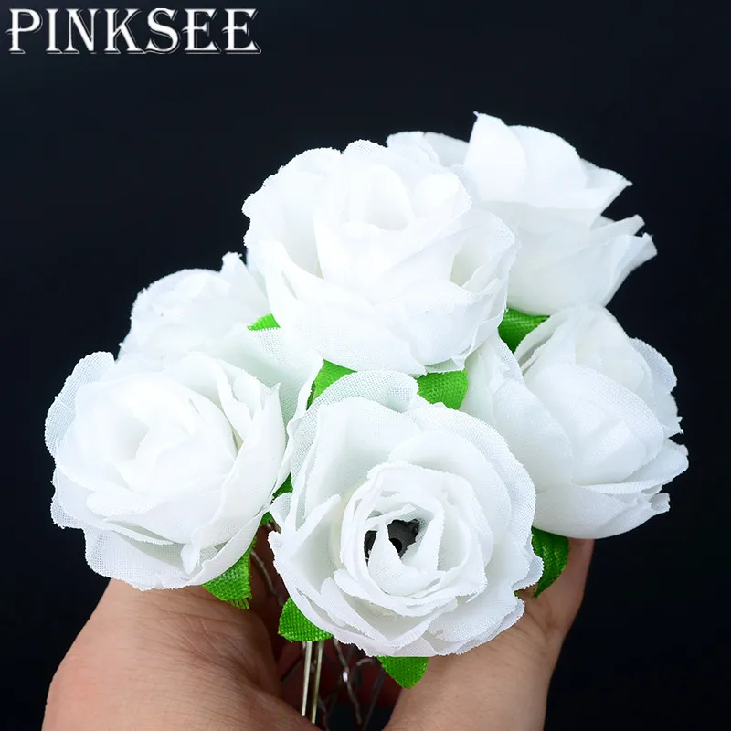 PINKSEE New Fashion Hair Pins White Cloth Flower Green Leaves Hair Clips Bridal Bridesmaid Wedding Accessories Headpiece
PINKSEE New Fashion Hair Pins White Cloth Flower Green Leaves Hair Clips Bridal Bridesmaid Wedding Accessories Headpiece