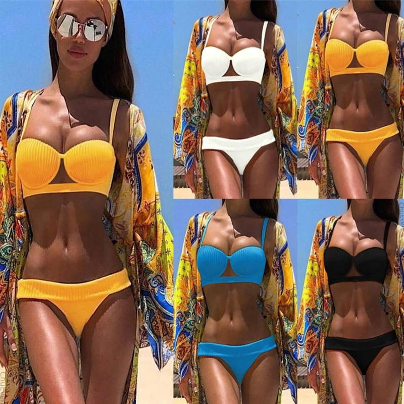 Brazilian High Waist Bandage Bikini Set 2 Piece Swimsuit Women Swimwear Push Up Bathing Suits Bikinis 2019 Mujer Monokini
Brazilian High Waist Bandage Bikini Set 2 Piece Swimsuit Women Swimwear Push Up Bathing Suits Bikinis 2019 Mujer Monokini