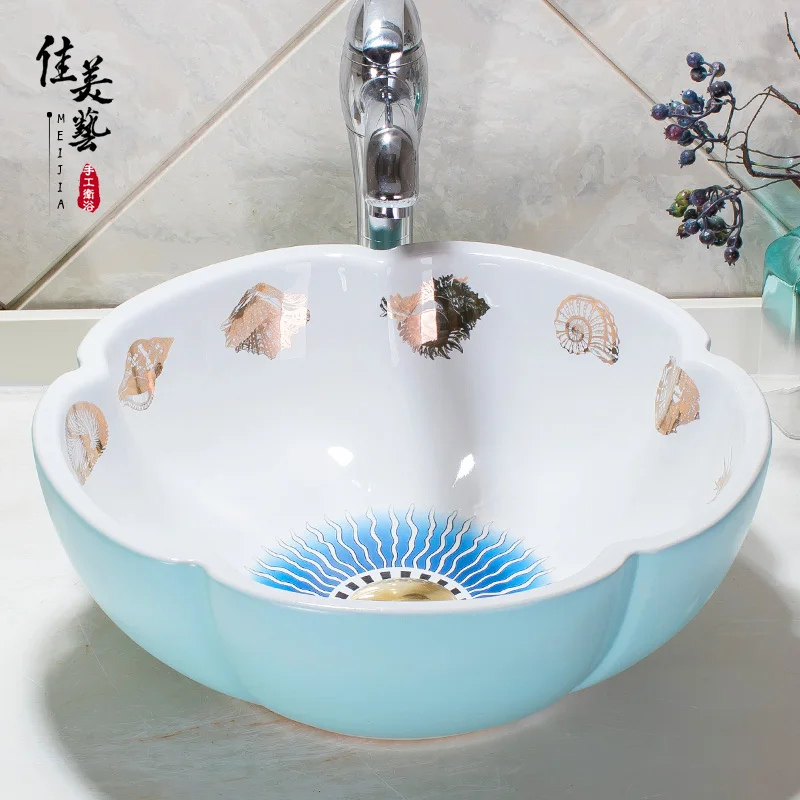 Ceramic fashion petals art basin wash basin - wash basin counter basin 1116
