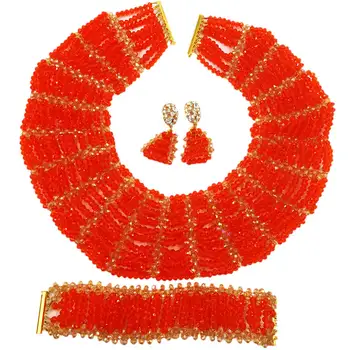 Red Gold Crystal Beaded Jewelry Set Nigerian Wedding African Beads Set Bridal Party Gifts SXK015
Red Gold Crystal Beaded Jewelry Set Nigerian Wedding African Beads Set Bridal Party Gifts SXK015