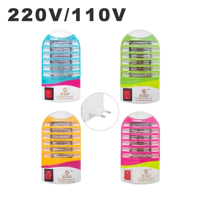 

110V 220V LED Mosquito Killer Lamp 1W Electric Anti Fly Insect Repellent Bug Zapper Mosquitoes Trap Mini LED Night Light EU Plug
