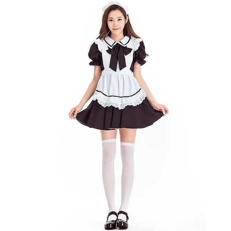 Cute black shorts maid