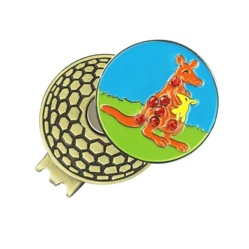 Kangaroo Crystal Bling Sparkly Golf Ball Mark with Antique Brass Plating Magnetic Golf Hat Clip Golf Accessories
Kangaroo Crystal Bling Sparkly Golf Ball Mark with Antique Brass Plating Magnetic Golf Hat Clip Golf Accessories