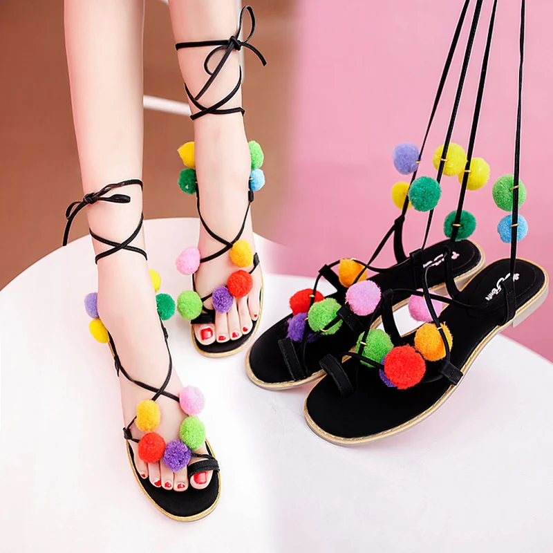Gladiator Flat Sandals 2019 New Summer Flip Flops Colorful Ball Shoes Women Roman Gladiator Casual Cross Strap Women Shoes
Gladiator Flat Sandals 2019 New Summer Flip Flops Colorful Ball Shoes Women Roman Gladiator Casual Cross Strap Women Shoes