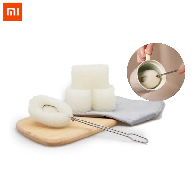Xiaomi Mijia Jiezhi чашка из нержавеющей стали щетка + 3 сменные щетки для мытья стекла