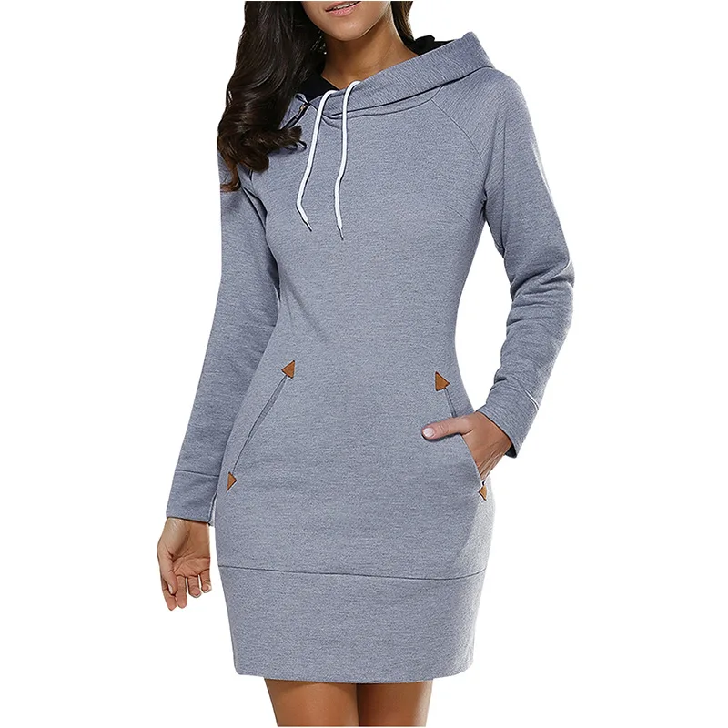 Fashion Autumn Dresses Women Hoodie Dress Pocket Long Sleeve Mini Dress Casual Dress Women Clothing
Fashion Autumn Dresses Women Hoodie Dress Pocket Long Sleeve Mini Dress Casual Dress Women Clothing