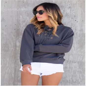 Fashion Casual Bandage Hoodies 2017 Autumn Winter Long Sleeve Lace Up Pullovers Top Women Deep V-neck Hooded Sweatershirt
Fashion Casual Bandage Hoodies 2017 Autumn Winter Long Sleeve Lace Up Pullovers Top Women Deep V-neck Hooded Sweatershirt