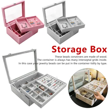 Velvet Gray Storage Box Organizer Carrying Case with Glass Cover Jewelry Ring Jewelry Display neck Display Box
Velvet Gray Storage Box Organizer Carrying Case with Glass Cover Jewelry Ring Jewelry Display neck Display Box