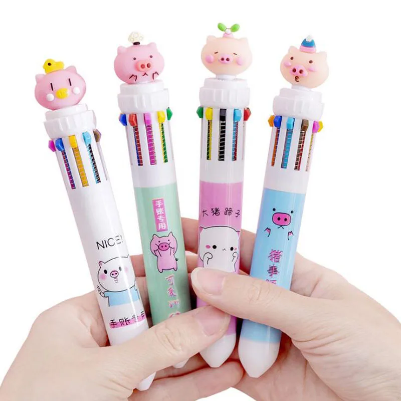 1pc Cute Pig 10 Color Pen Creative Pig Multicolor Pen Cartoon Ten Color Unicorn Ballpoint Pen Student School Supplies Stationery
1pc Cute Pig 10 Color Pen Creative Pig Multicolor Pen Cartoon Ten Color Unicorn Ballpoint Pen Student School Supplies Stationery