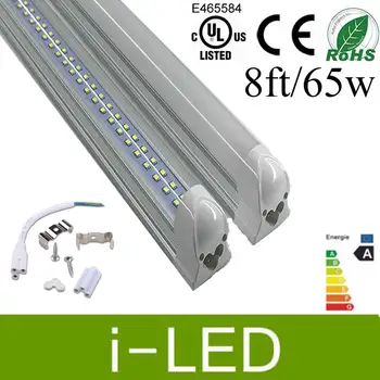 Integrated 8ft led tubes 65W led T8 tube lights Double Rows 384LEDs 2400mm led tube for Cooler Lights AC 110-240V CE FCC
Integrated 8ft led tubes 65W led T8 tube lights Double Rows 384LEDs 2400mm led tube for Cooler Lights AC 110-240V CE FCC