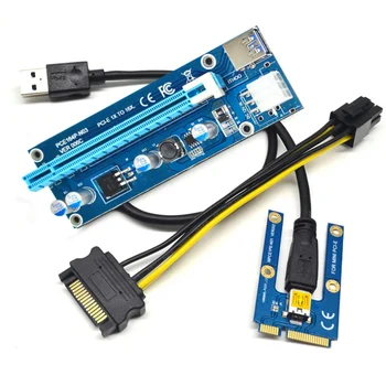 MINI PCI-E to 16X PCI-E Express Extender USB 3.0 Riser Card with USB 3.0 Extender Cable Power Supply SATA 6Pin Cable,50pcs/lot
MINI PCI-E to 16X PCI-E Express Extender USB 3.0 Riser Card with USB 3.0 Extender Cable Power Supply SATA 6Pin Cable,50pcs/lot