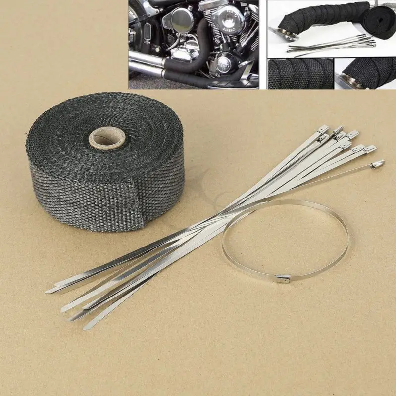 2/" 10m titanium motorcycle exhaust heat protect wrap Harley dyna crusier custom