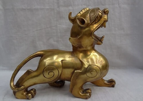 JP S0608 10" Chinese Brass Animals Wealth Dragon Unicorn Beast Bronze Statue Sculpture
JP S0608 10" Chinese Brass Animals Wealth Dragon Unicorn Beast Bronze Statue Sculpture