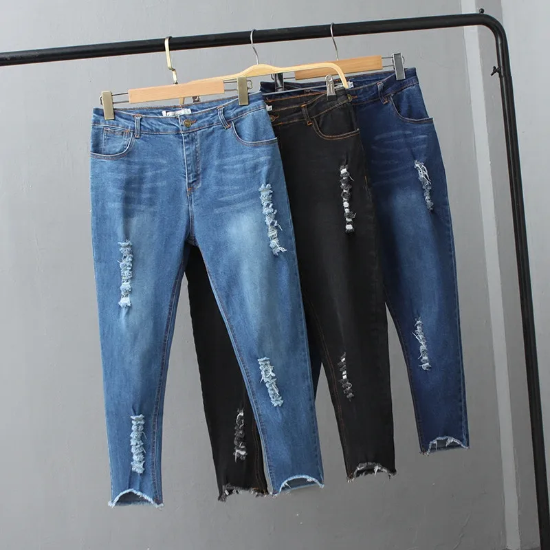 Plus Size 5XL High Waist Jeans Woman Summer Stretch Hole Ripped Jeans For Women Vintage Denim Pants Pencil Jeans Feminino C4303
Plus Size 5XL High Waist Jeans Woman Summer Stretch Hole Ripped Jeans For Women Vintage Denim Pants Pencil Jeans Feminino C4303