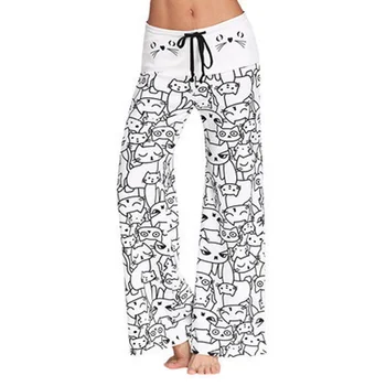 2018 Fashion Pants Summer Women Wide Leg Pants Cat Printed Drawstring High Waist Casual Girl Trousers
2018 Fashion Pants Summer Women Wide Leg Pants Cat Printed Drawstring High Waist Casual Girl Trousers