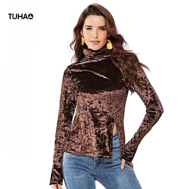 TUHAO Turtleneck Velvet T-shirt 2018 Autumn Winter Long Sleeve Hem Split Women Shirt Fashion Streetwear Casual Tops TA2085
TUHAO Turtleneck Velvet T-shirt 2018 Autumn Winter Long Sleeve Hem Split Women Shirt Fashion Streetwear Casual Tops TA2085