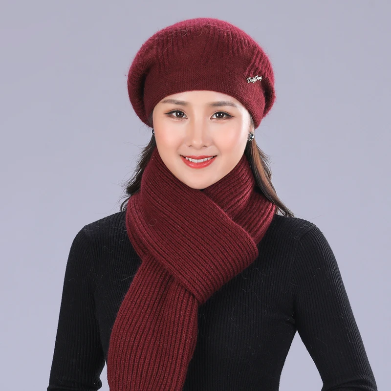 Good Quality Women's Winter Beret Hat Sets Rabbit Fur Beanies Hat and Scarf Lady Fashion Warm Knitted Hats
Good Quality Women's Winter Beret Hat Sets Rabbit Fur Beanies Hat and Scarf Lady Fashion Warm Knitted Hats