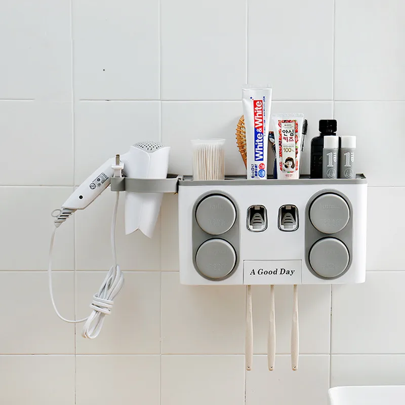 Multi-function Toothbrush Holder Toothpaste Squeezer Dispenser Bathroom Accessories Sets Bathroom Storage Box Hair Dryer Holder
Multi-function Toothbrush Holder Toothpaste Squeezer Dispenser Bathroom Accessories Sets Bathroom Storage Box Hair Dryer Holder
