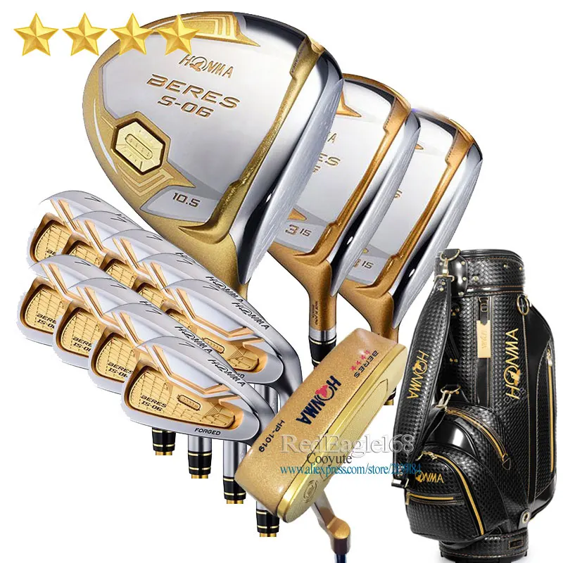New Compelete club set HONMA S-06 4 star Golf clubs Driver Fairway wood irons bag putter Graphite Golf shaft Free shipping
New Compelete club set HONMA S-06 4 star Golf clubs Driver Fairway wood irons bag putter Graphite Golf shaft Free shipping