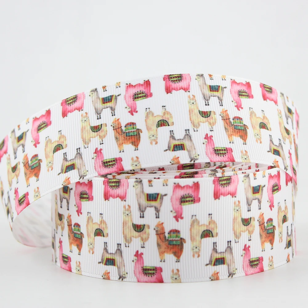 Llamas cartoon character grosgrain ribbon (2)