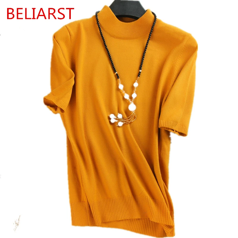 18 Spring and Autumn New Woman Half Round Neck Cashmere Sweater Fashion Slim Five Point Sleeve Sweater Solid Color Base Sweater
18 Spring and Autumn New Woman Half Round Neck Cashmere Sweater Fashion Slim Five Point Sleeve Sweater Solid Color Base Sweater