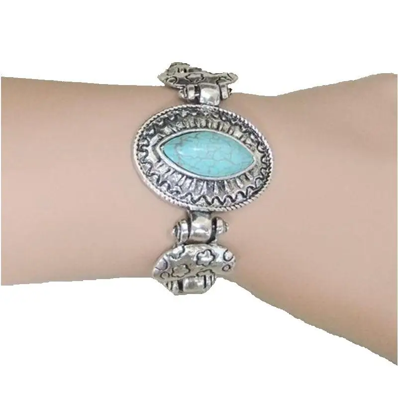 CirGen,Fashion Women Vintage Silver Plated stone ethnic bracelet bangle stone kallaite bracelet jewelry 3 design,AF010
CirGen,Fashion Women Vintage Silver Plated stone ethnic bracelet bangle stone kallaite bracelet jewelry 3 design,AF010