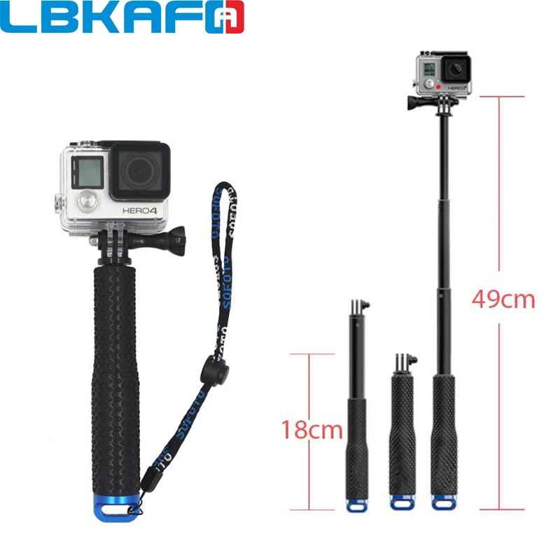 

LBKAFA 49cm SP POV Pole Extendable Handheld Monopod Self Selfie Stick Mount for SJCAM SJ5000 SJ6 SJ7 GoPro Hero 6 5 4 3+ Eken YI